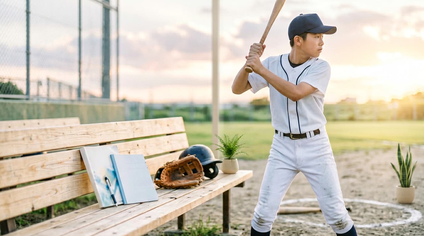 高校野球部のグラウンドでの練習風景