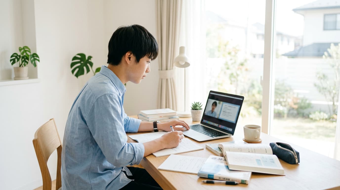オンライン学習する高校生